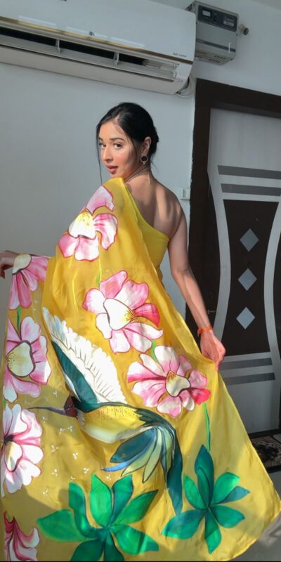 Yellow Soft Organza Silk Ready To Wear Saree | Sarees, Bollywood Sarees, Creative Sarees, Designer Sarees, Embroidered Sarees, Ethnic Saree, Modern Digital sarees, Party Wear Sarees