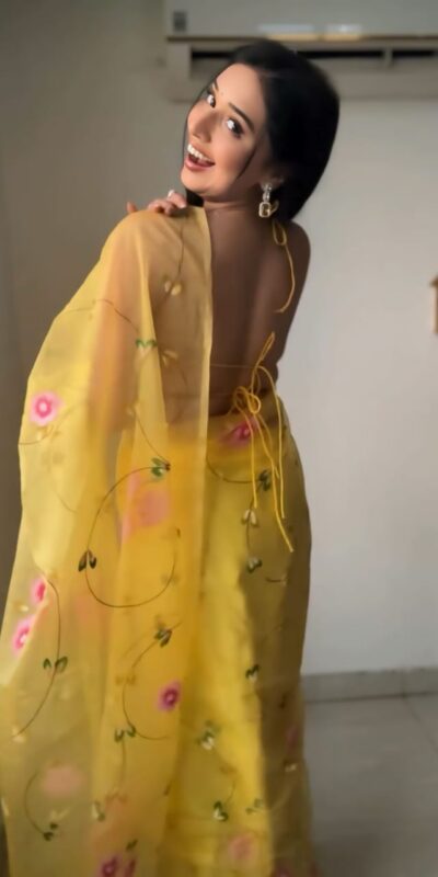 Yellow Soft Organza Silk Ready To Wear Saree | Sarees, Bollywood Sarees, Creative Sarees, Designer Sarees, Embroidered Sarees, Ethnic Saree, Modern Digital sarees, Party Wear Sarees
