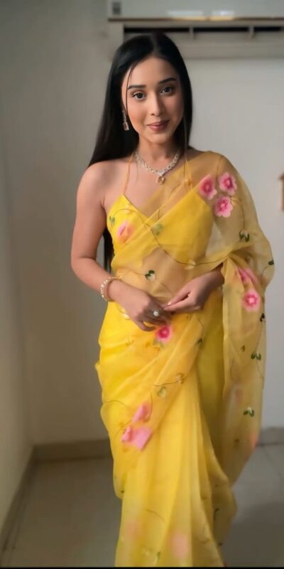 Yellow Soft Organza Silk Ready To Wear Saree | Sarees, Bollywood Sarees, Creative Sarees, Designer Sarees, Embroidered Sarees, Ethnic Saree, Modern Digital sarees, Party Wear Sarees