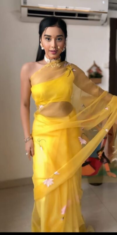 Yellow Soft Organza Silk Ready To Wear Saree | Sarees, Bollywood Sarees, Creative Sarees, Designer Sarees, Embroidered Sarees, Ethnic Saree, Modern Digital sarees, Party Wear Sarees