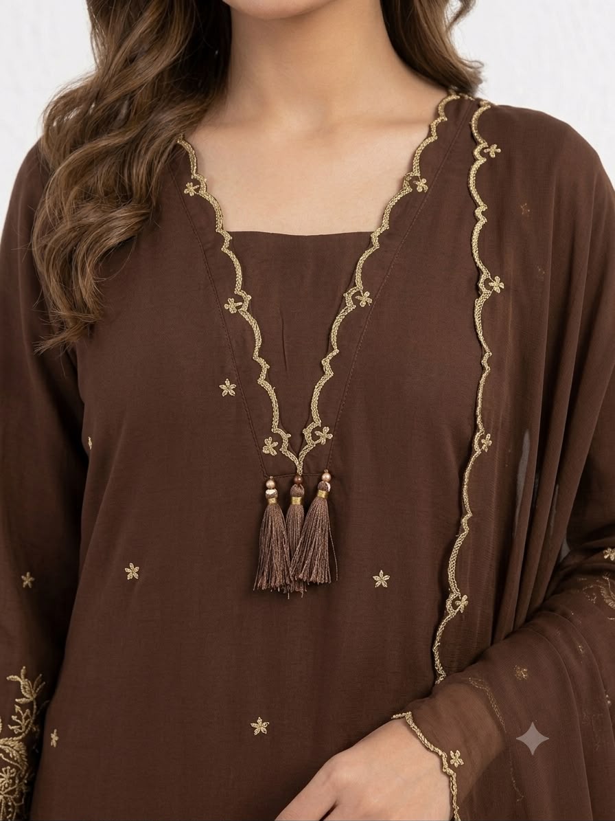 BE 481 Brown | Brown Rayon Salwar Suit with Embroidery Work & Lace Work. Affordable Price ₹1999. Delivery 4-6 Working Days. Shop now. | Jump Suits, Salwar suit, Casual Suits, Creative suits, Designer Suits, Palazzo Suits, Party Wear Suits, Patiala Suits, Straight Suits
