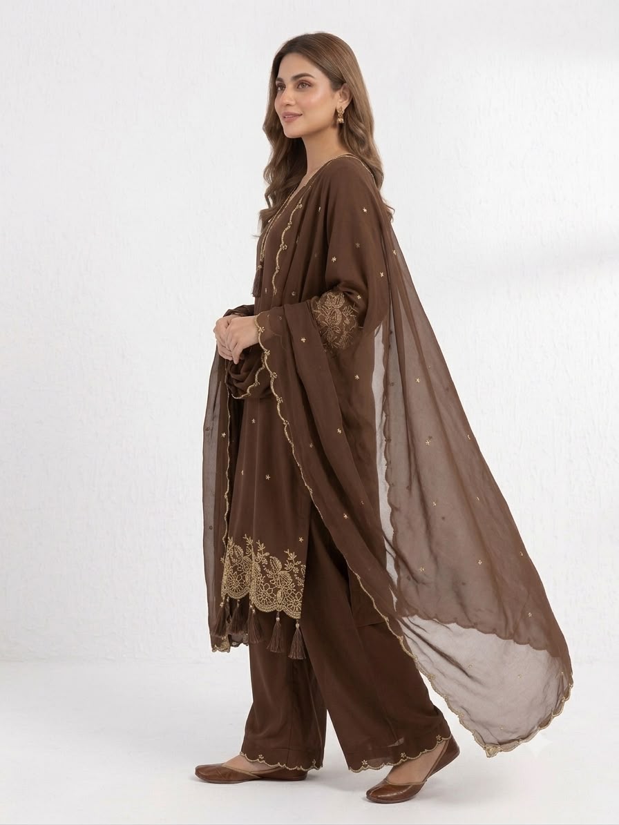 BE 481 Brown | Brown Rayon Salwar Suit with Embroidery Work & Lace Work. Affordable Price ₹1999. Delivery 4-6 Working Days. Shop now. | Jump Suits, Salwar suit, Casual Suits, Creative suits, Designer Suits, Palazzo Suits, Party Wear Suits, Patiala Suits, Straight Suits