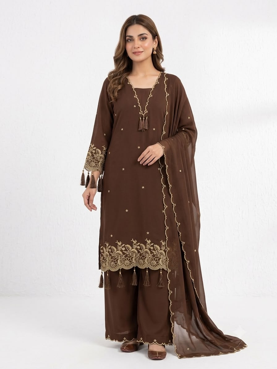 BE 481 Brown | Brown Rayon Salwar Suit with Embroidery Work & Lace Work. Affordable Price ₹1999. Delivery 4-6 Working Days. Shop now. | Jump Suits, Salwar suit, Casual Suits, Creative suits, Designer Suits, Palazzo Suits, Party Wear Suits, Patiala Suits, Straight Suits