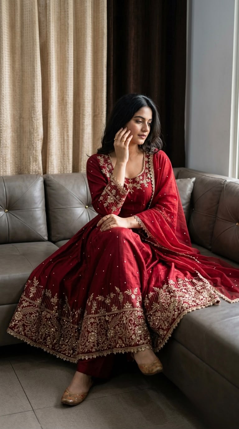 SR 1719 Maroon Faux Georgette Gown Perfect for Wedding, Party, Raksha Bandhan, Temple Visit, Onam – . Get it for ₹2149. Delivery 4-6 Working Days. Shop now | Gowns, Bollywood Gowns, Creative Gowns, Designer Gowns, Embroidered Gowns, Party Wear Gowns