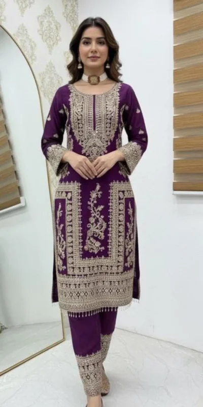 ZD 10020 Wine Chinon Silk Salwar Suit Perfect for Wedding, Party, Ganesh Chaturthi, Baby Shower, Makar Sankranti – . Affordable Price ₹1999. | Jump Suits, Salwar suit, Casual Suits, Creative suits, Designer Suits, Palazzo Suits, Party Wear Suits, Patiala Suits, Straight Suits