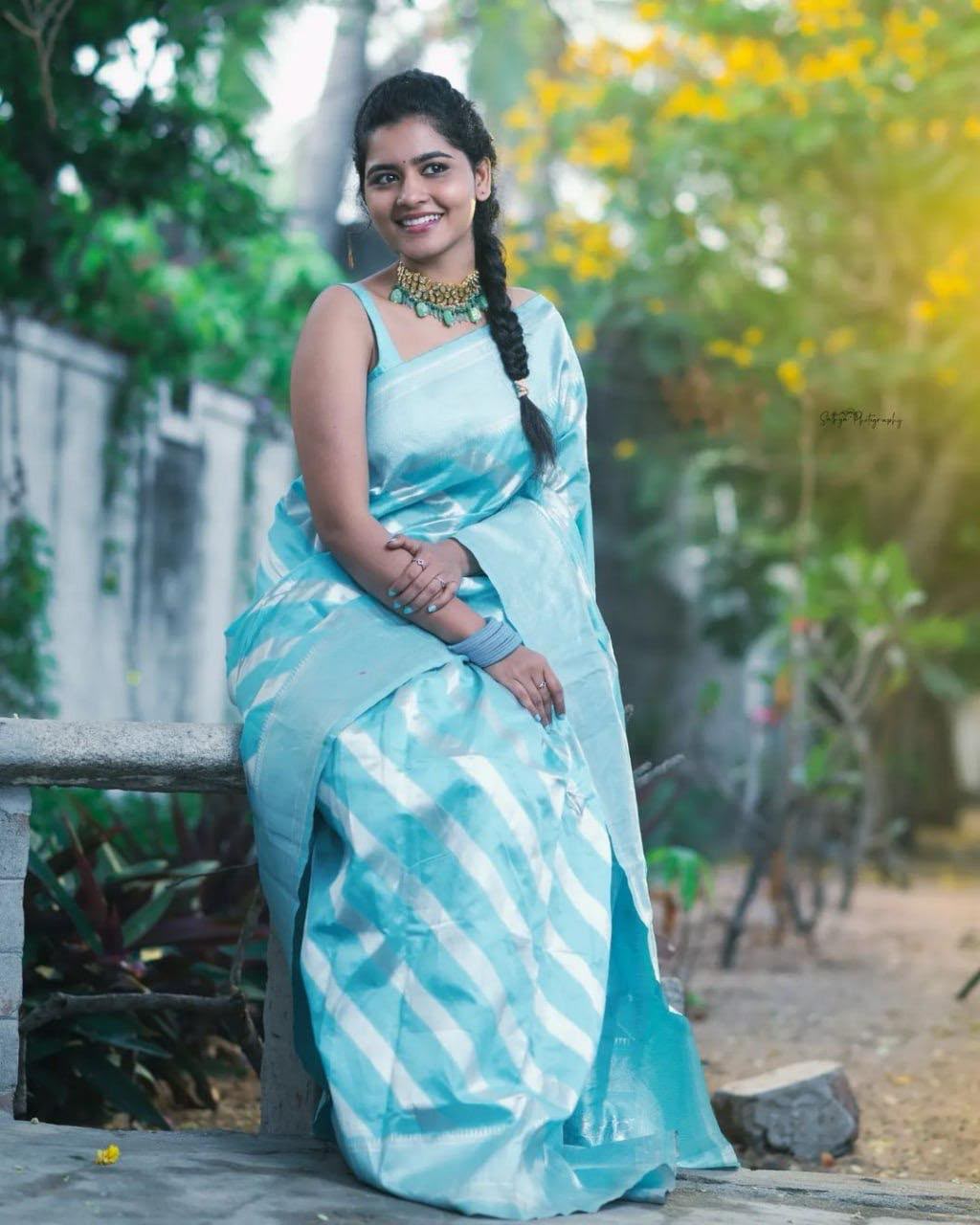 KPR 094 Sky Blue Color Yellow Soft Lichi Silk Saree with Jacquard Work. Best Price ₹1299. Delivery 4-6 Working Days. Shop now. | Sarees, Bollywood Sarees, Creative Sarees, Designer Sarees, Embroidered Sarees, Ethnic Saree, Modern Digital sarees, Party Wear Sarees