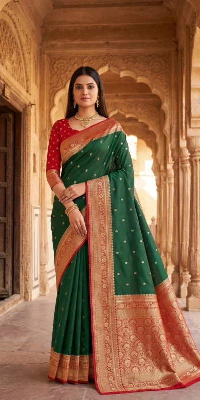 MB 6079 Green Soft Banarasi Silk Saree with Zari Work & Moti Work. Introductory Price ₹1949. Delivery 4-6 Working Days. Shop now. | Sarees, Bollywood Sarees, Creative Sarees, Designer Sarees, Embroidered Sarees, Ethnic Saree, Modern Digital sarees, Party Wear Sarees