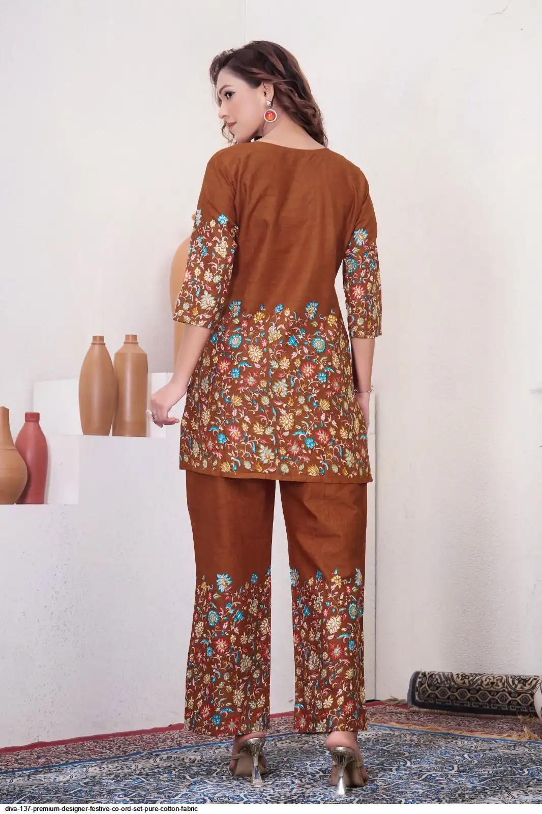DIVA 137 Brown Pure Cotton Kantha work Elegant Kurti with Designer Work. Price 1749 - Delivery 4-6 Working Days. Shop now. | Kurti, Bollywood Kurti, Creative Kurtis, Designer Kurti, Party Wear Kurti, Selfie Kurti