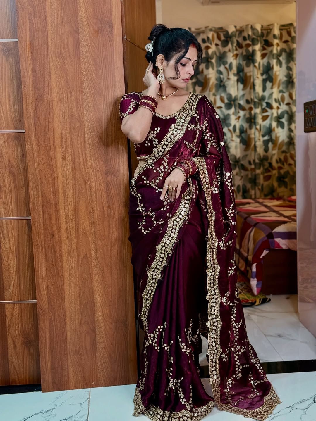NC 5524 Maroon Color Space Silk Saree with Embroidery Work & Zari Work. Best Price ₹2149. Delivery 4-6 Working Days. Shop now. | Sarees, Bollywood Sarees, Creative Sarees, Designer Sarees, Embroidered Sarees, Ethnic Saree, Modern Digital sarees, Party Wear Sarees