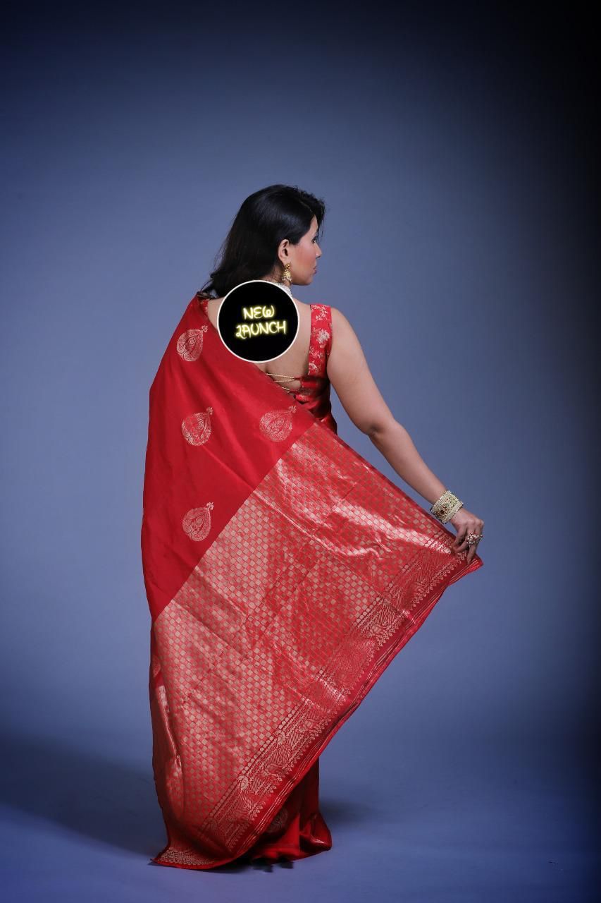 KP 2072 Red Color Yellow Soft Lichi Silk Saree with Jacquard Work. Best Price ₹1299. Delivery 4-6 Working Days. Shop now. | Sarees, Bollywood Sarees, Creative Sarees, Designer Sarees, Embroidered Sarees, Ethnic Saree, Modern Digital sarees, Party Wear Sarees