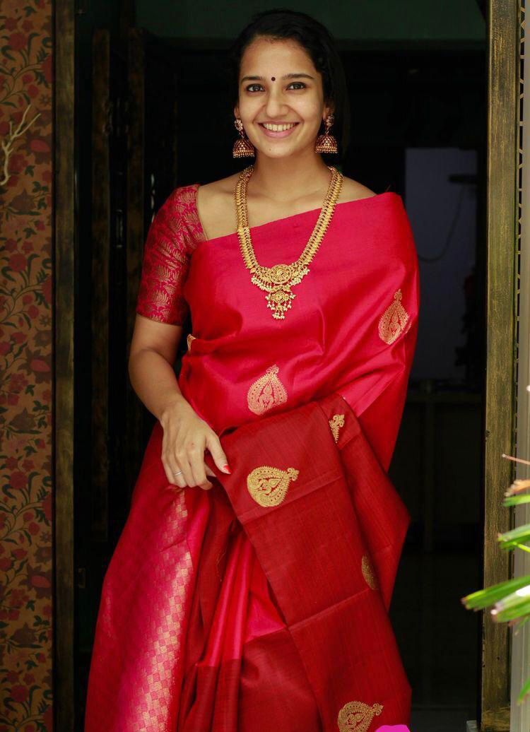 KP 2072 Red Color Yellow Soft Lichi Silk Saree with Jacquard Work. Best Price ₹1299. Delivery 4-6 Working Days. Shop now. | Sarees, Bollywood Sarees, Creative Sarees, Designer Sarees, Embroidered Sarees, Ethnic Saree, Modern Digital sarees, Party Wear Sarees