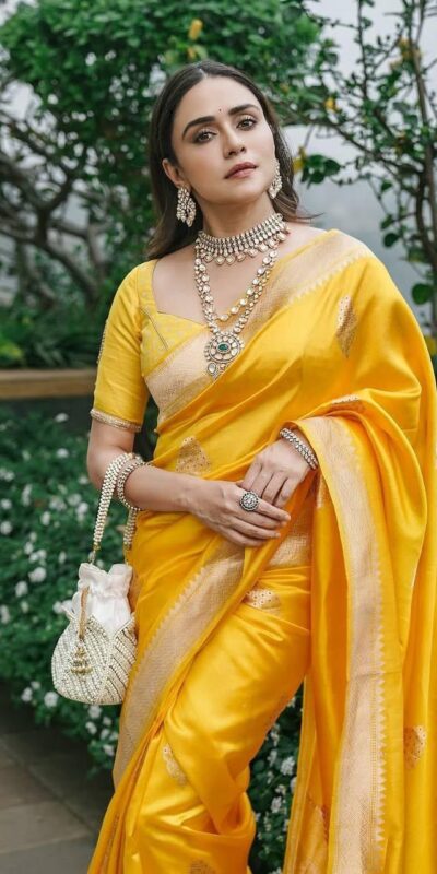 KPR 253 Yellow Color Yellow Soft Lichi Silk Saree with Jacquard Work. Best Price ₹1349. Delivery 4-6 Working Days. Shop now. | Sarees, Bollywood Sarees, Creative Sarees, Designer Sarees, Embroidered Sarees, Ethnic Saree, Modern Digital sarees, Party Wear Sarees