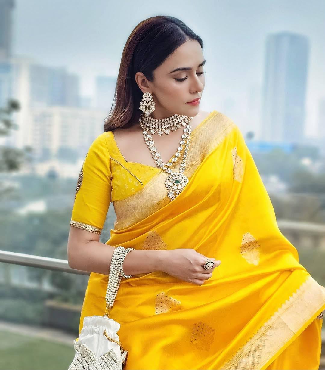 KPR 253 Yellow Color Yellow Soft Lichi Silk Saree with Jacquard Work. Best Price ₹1349. Delivery 4-6 Working Days. Shop now. | Sarees, Bollywood Sarees, Creative Sarees, Designer Sarees, Embroidered Sarees, Ethnic Saree, Modern Digital sarees, Party Wear Sarees