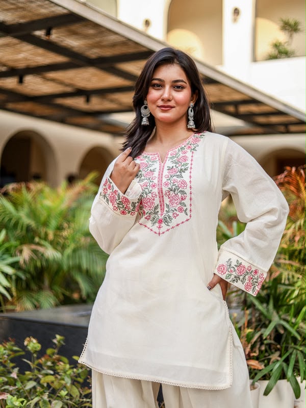 NSR 898 Off White Khadi Cotto Salwar Suit with Embroidery Work & Lace Work. Available at ₹1749 only. Delivery 4-6 Working Days. Shop now. | Jump Suits, Salwar suit, Casual Suits, Creative suits, Designer Suits, Palazzo Suits, Party Wear Suits, Patiala Suits, Straight Suits