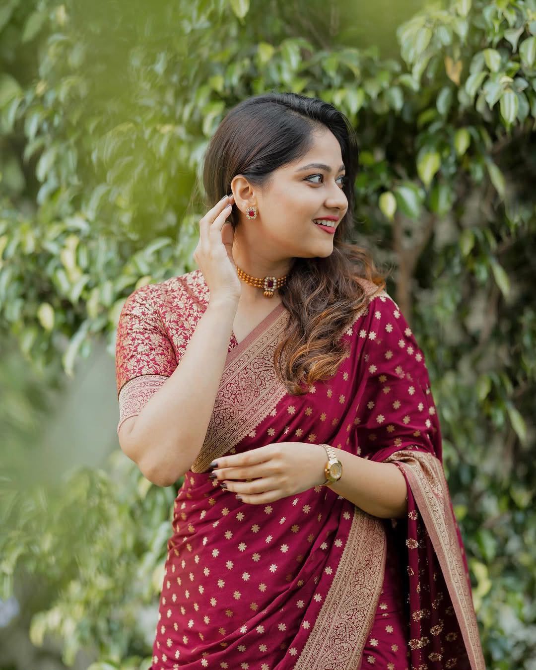 KPR 228 Red in Soft Lichi Silk Jacquard Work Designer Work Saree . Exclusive Offer ₹1349. Delivery 4-6 Working Days. Shop now. | Sarees, Bollywood Sarees, Creative Sarees, Designer Sarees, Embroidered Sarees, Ethnic Saree, Modern Digital sarees, Party Wear Sarees