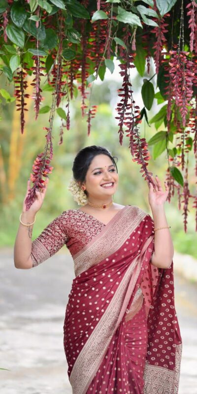 KPR 228 Red in Soft Lichi Silk Jacquard Work Designer Work Saree . Exclusive Offer ₹1349. Delivery 4-6 Working Days. Shop now. | Sarees, Bollywood Sarees, Creative Sarees, Designer Sarees, Embroidered Sarees, Ethnic Saree, Modern Digital sarees, Party Wear Sarees