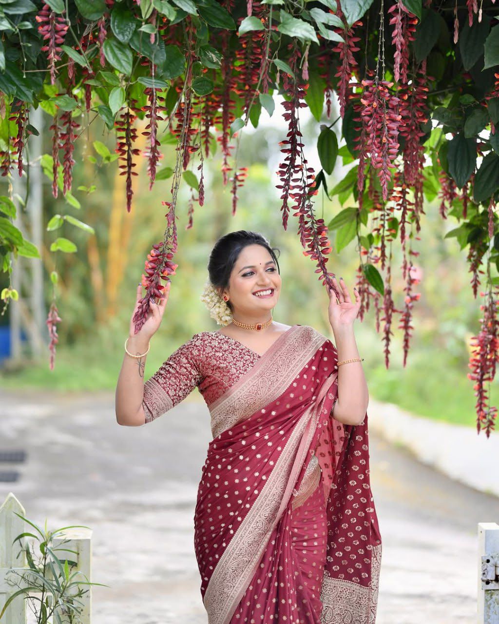 KPR 228 Red in Soft Lichi Silk Jacquard Work Designer Work Saree . Exclusive Offer ₹1349. Delivery 4-6 Working Days. Shop now. | Sarees, Bollywood Sarees, Creative Sarees, Designer Sarees, Embroidered Sarees, Ethnic Saree, Modern Digital sarees, Party Wear Sarees