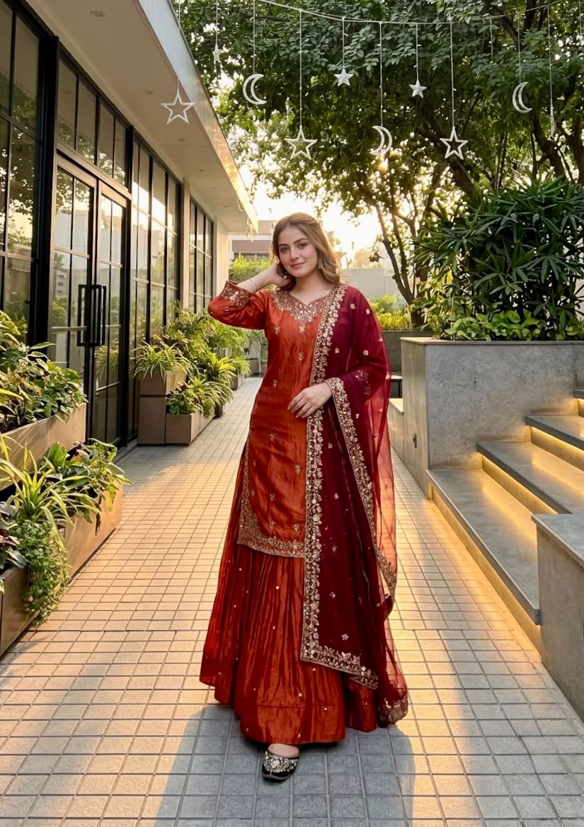 MT 1080 Orange Fandy Silk Lehenga Choli. Perfect for Wedding, Party, Engagement, Reception, Haldi – Available at ₹2399 only. Delivery 4-6 Working Da | Lehenga, Bollywood Lehenga, Creative Lehenga, Designer Lehenga, Embroidered Lehenga, Party Wear Lehenga