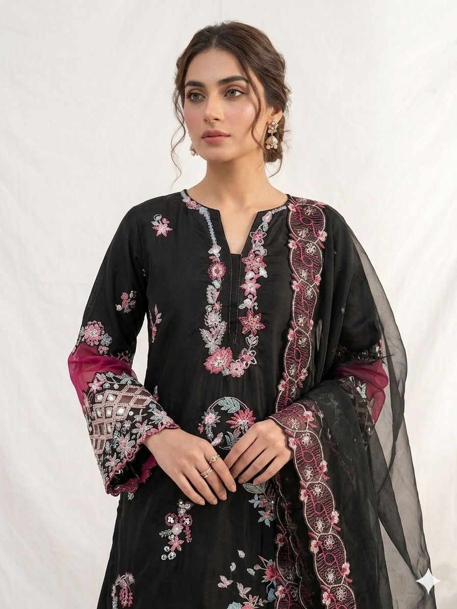 LG 2116 Black Crape Silk with Embroidery Work Salwar Suit . Introductory Price ₹2149. Delivery 4-6 Working Days. Shop now. | Jump Suits, Salwar suit, Casual Suits, Creative suits, Designer Suits, Palazzo Suits, Party Wear Suits, Patiala Suits, Straight Suits