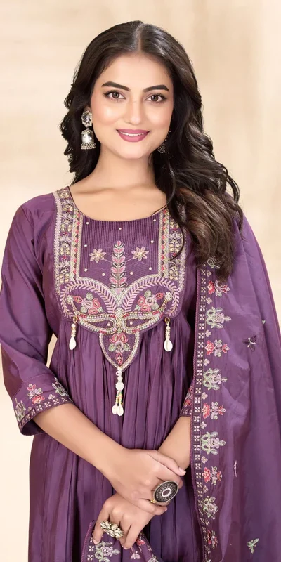 DIVA 136 Lavender in Viscose Roman Silk Embroidery Work & Hand Work Salwar Suit . Best Price ₹2099. Delivery 4-6 Working Days. Shop now. | Jump Suits, Salwar suit, Casual Suits, Creative suits, Designer Suits, Palazzo Suits, Party Wear Suits, Patiala Suits, Straight Suits