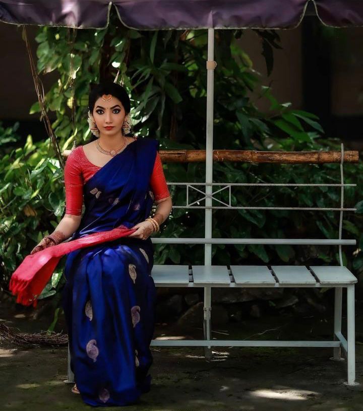 KP 2053 Blue in Soft Lichi Silk Jacquard Work Designer Work Saree . Exclusive Offer ₹1249. Delivery 4-6 Working Days. Shop now. | Sarees, Bollywood Sarees, Creative Sarees, Designer Sarees, Embroidered Sarees, Ethnic Saree, Modern Digital sarees, Party Wear Sarees