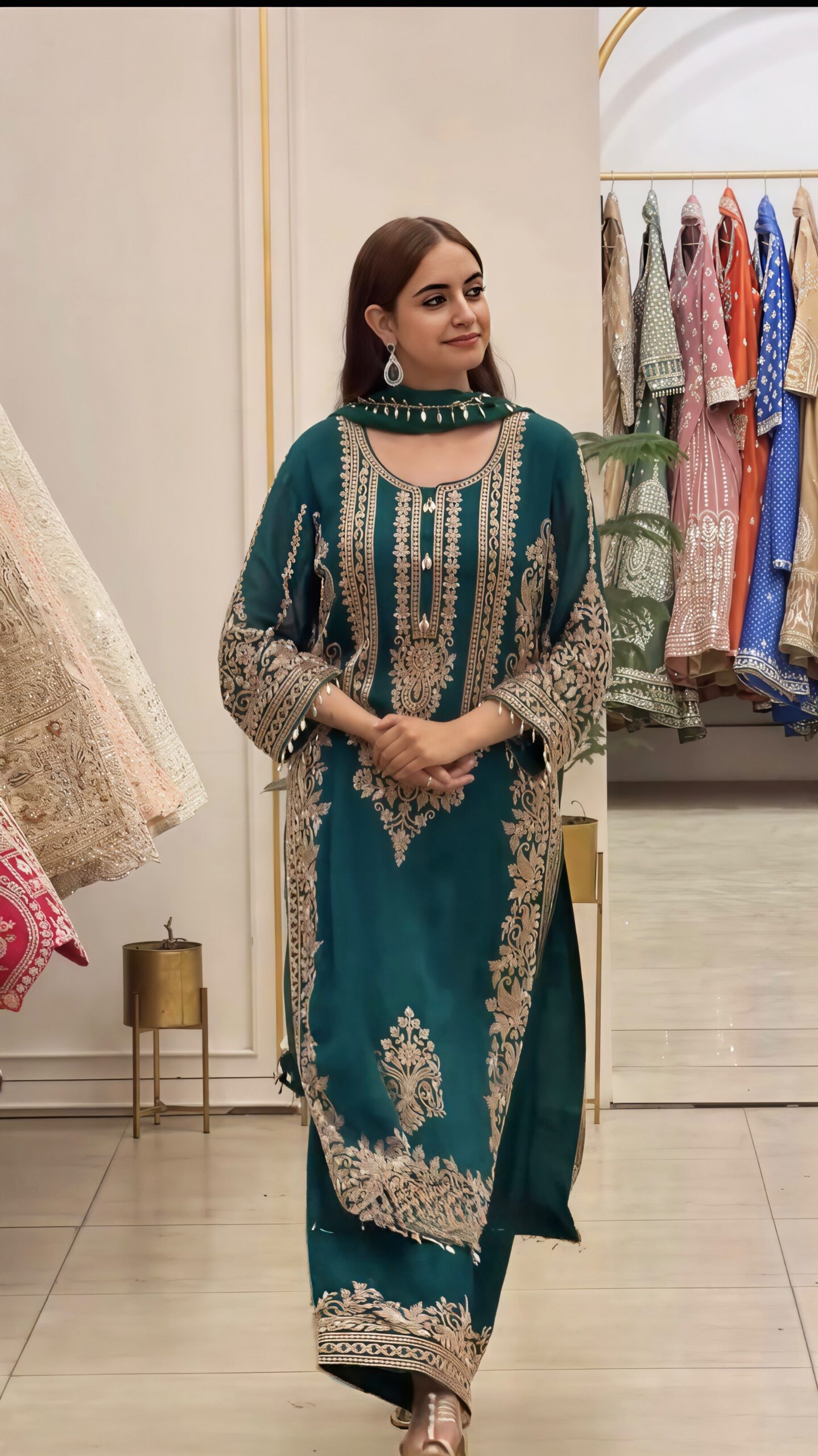 SR 1716 Teal Colour Faux Georgette Salwar Suit with Lace Work. Introductory Price ₹2449. Delivery 4-6 Working Days. Shop now. | Jump Suits, Salwar suit, Casual Suits, Creative suits, Designer Suits, Palazzo Suits, Party Wear Suits, Patiala Suits, Straight Suits