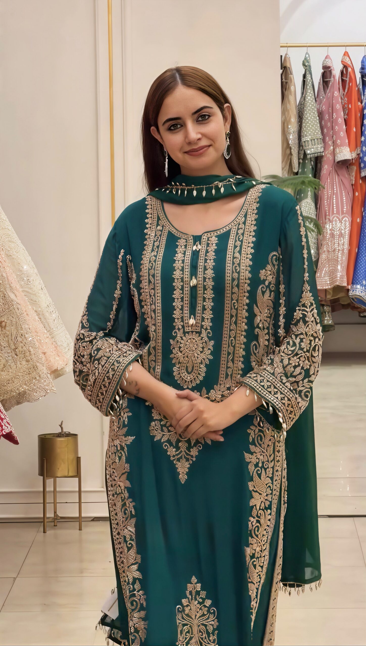 SR 1716 Teal Colour Faux Georgette Salwar Suit with Lace Work. Introductory Price ₹2449. Delivery 4-6 Working Days. Shop now. | Jump Suits, Salwar suit, Casual Suits, Creative suits, Designer Suits, Palazzo Suits, Party Wear Suits, Patiala Suits, Straight Suits