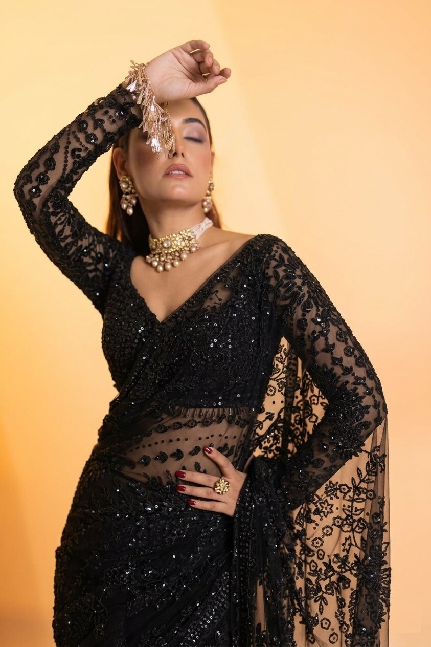 DF 3462 Black Color Butterfly Net Heavy 5mm Sequins Embroidery work Saree Casual, Wedding, Festive, Events . Expected Delivery 4-6 Working Days @1999/- only | Sarees, Bollywood Sarees, Creative Sarees, Designer Sarees, Embroidered Sarees, Ethnic Saree, Modern Digital sarees, Party Wear Sarees