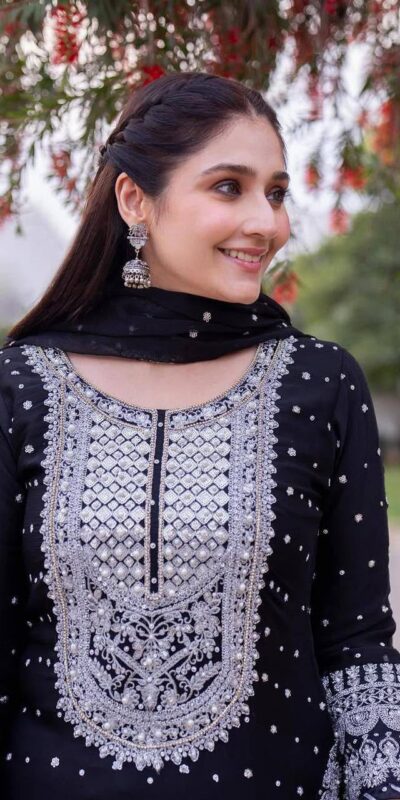 ZB 5064 Black Faux Georgette Salwar Suit with Embroidery Work. Available at ₹2049 only. Delivery 4-6 Working Days. Shop now. | Jump Suits, Salwar suit, Casual Suits, Creative suits, Designer Suits, Palazzo Suits, Party Wear Suits, Patiala Suits, Straight Suits