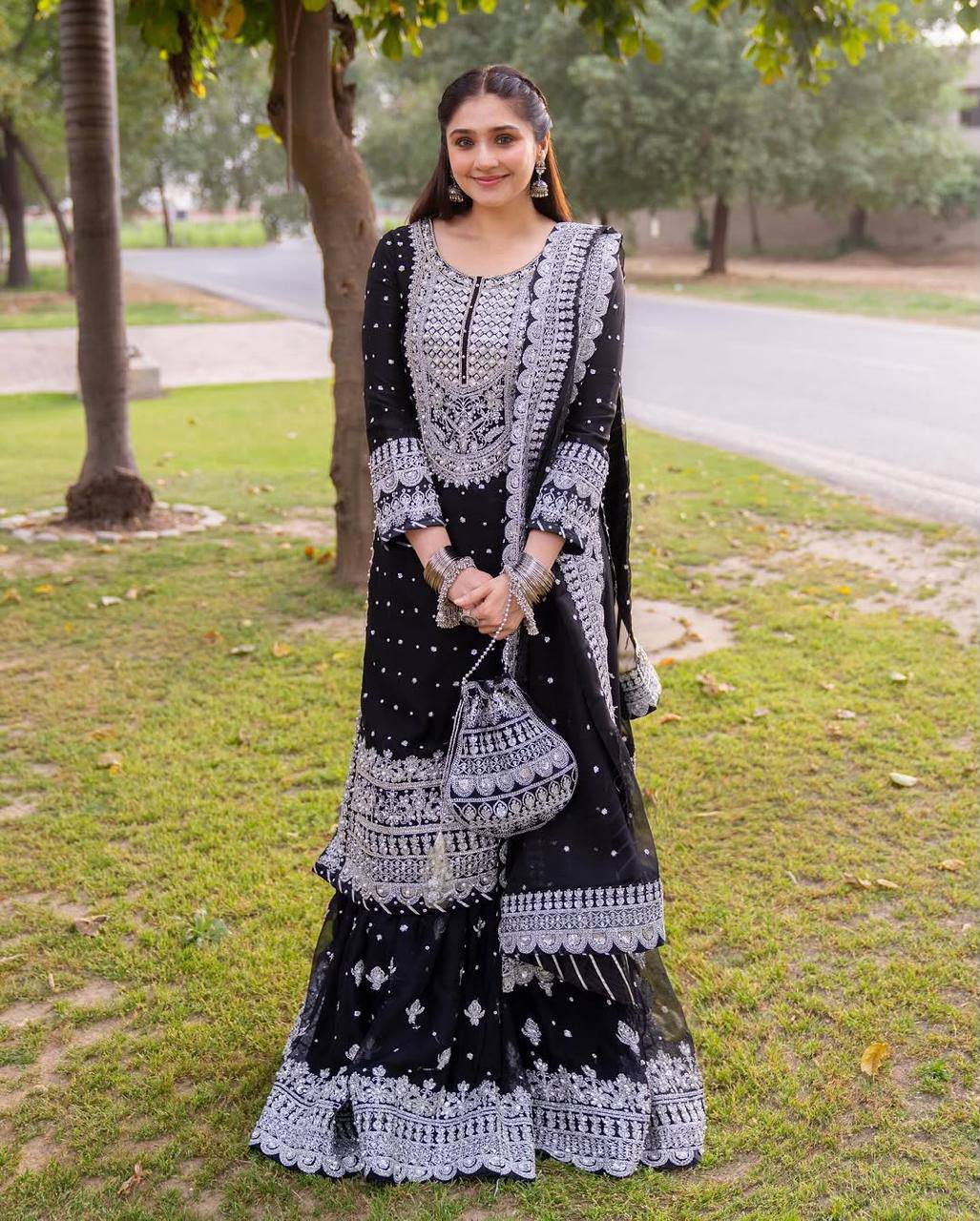 ZB 5064 Black Faux Georgette Salwar Suit with Embroidery Work. Available at ₹2049 only. Delivery 4-6 Working Days. Shop now. | Jump Suits, Salwar suit, Casual Suits, Creative suits, Designer Suits, Palazzo Suits, Party Wear Suits, Patiala Suits, Straight Suits
