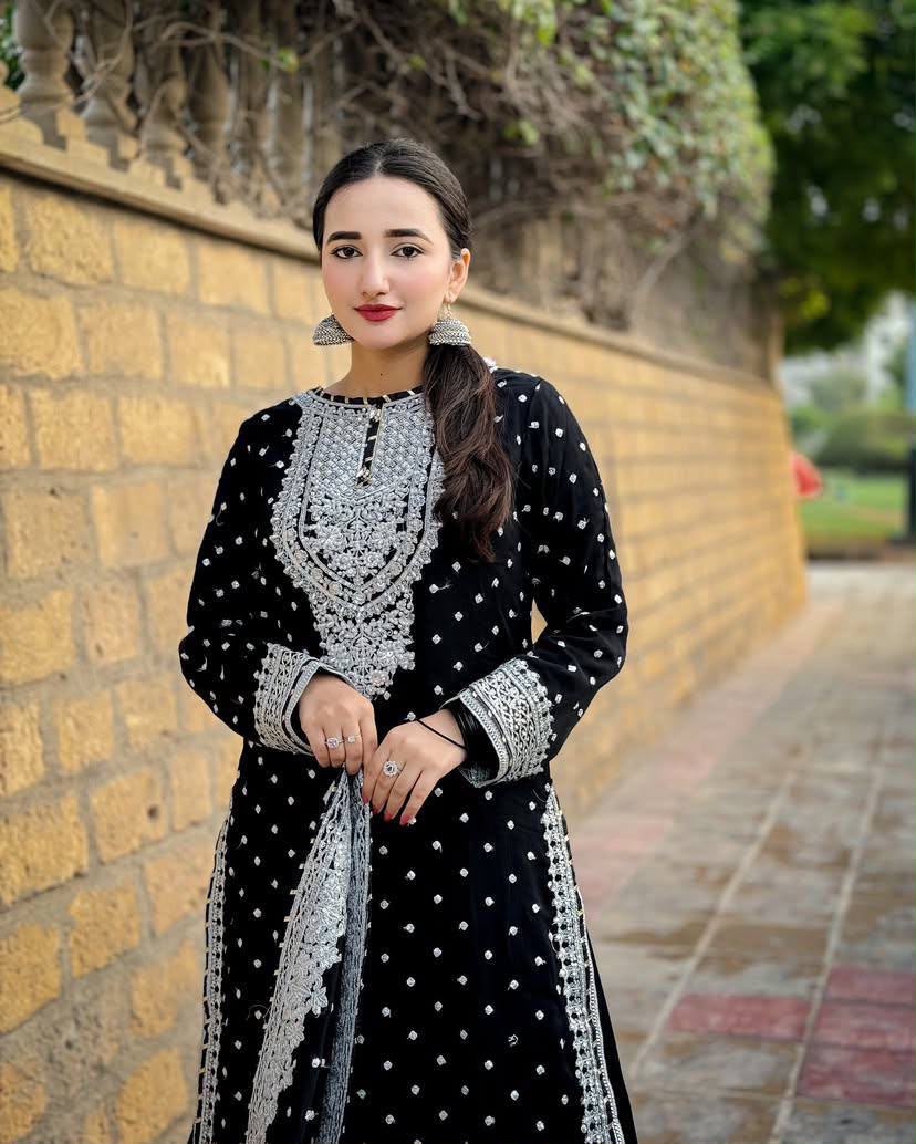 ZB 5064 Black Faux Georgette Salwar Suit with Embroidery Work. Available at ₹2049 only. Delivery 4-6 Working Days. Shop now. | Jump Suits, Salwar suit, Casual Suits, Creative suits, Designer Suits, Palazzo Suits, Party Wear Suits, Patiala Suits, Straight Suits