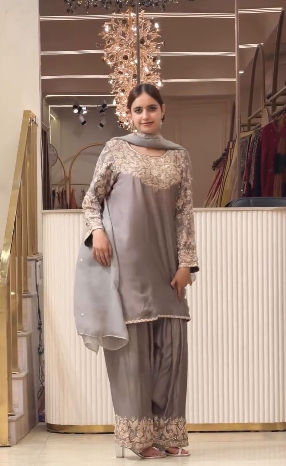 AD 242 Grey Color Chinon Silk Salwar Suit with Embroidery Work. Online Get it for ₹2249. Delivery 4-6 Working Days. Shop now. | Jump Suits, Salwar suit, Casual Suits, Creative suits, Designer Suits, Palazzo Suits, Party Wear Suits, Patiala Suits, Straight Suits