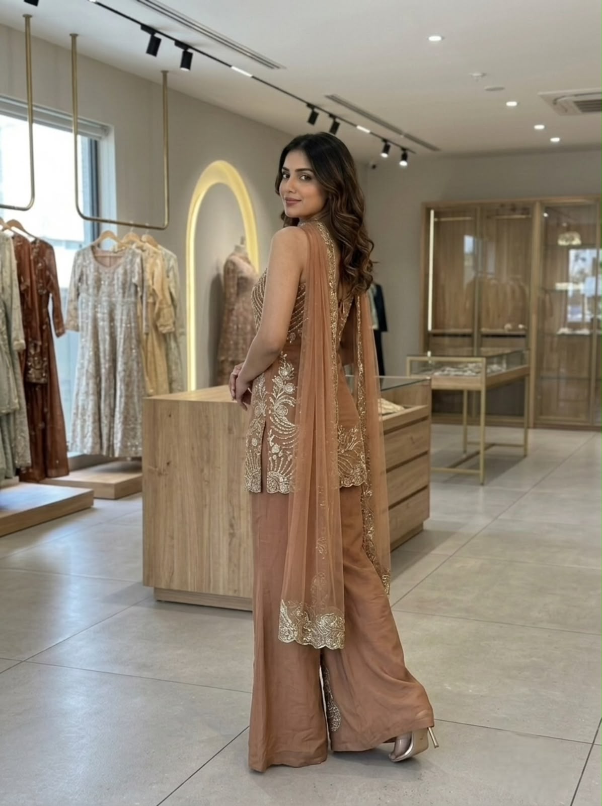 LG 2136 Brown Cos Moss Salwar Suit with Embroidery Work & Sequins Work. Affordable Price ₹2399. Delivery 4-6 Working Days. Shop now. | Jump Suits, Salwar suit, Casual Suits, Creative suits, Designer Suits, Palazzo Suits, Party Wear Suits, Patiala Suits, Straight Suits