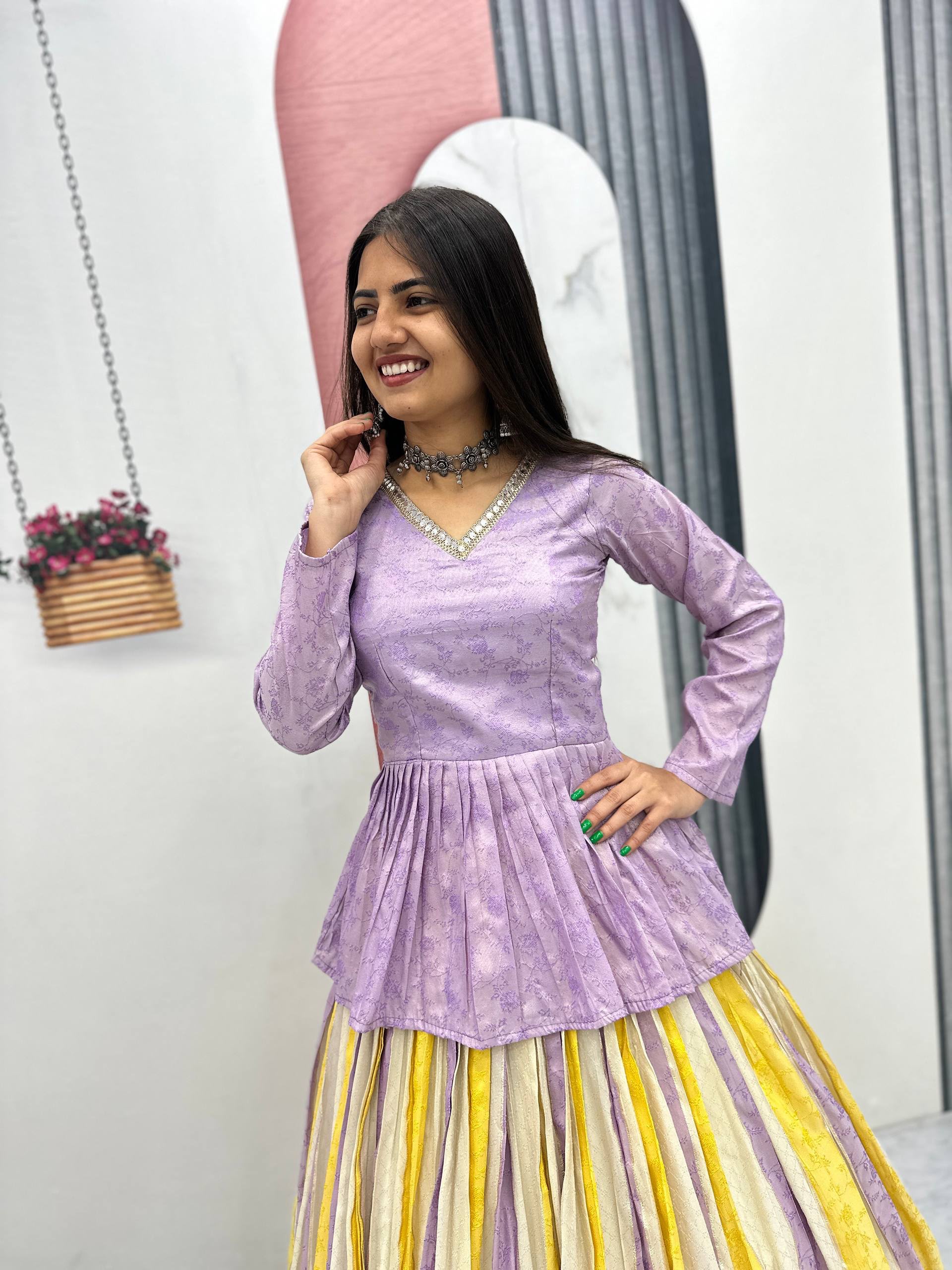 PC 573 Lavender in Jacquard Silk Designer Work Lehenga Choli . Introductory Price ₹2249. Delivery 4-6 Working Days. Shop now. | Lehenga, Bollywood Lehenga, Creative Lehenga, Designer Lehenga, Embroidered Lehenga, Party Wear Lehenga