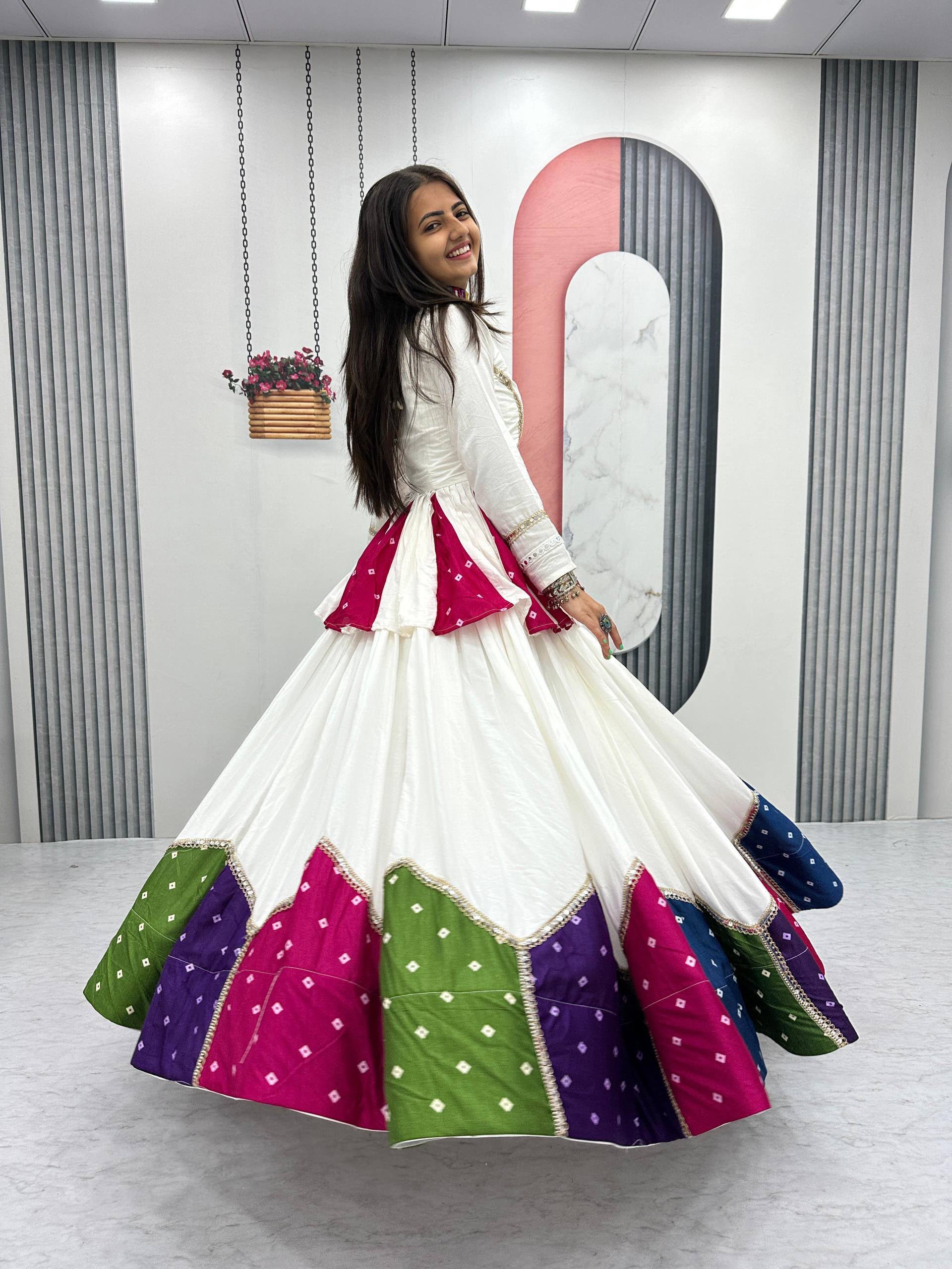 PC N54 White in Pure Cotton Mirror Work & Gamthi Work Lehenga Choli . Exclusive Offer ₹3049. Delivery 4-6 Working Days. Shop now. | Lehenga, Bollywood Lehenga, Creative Lehenga, Designer Lehenga, Embroidered Lehenga, Party Wear Lehenga