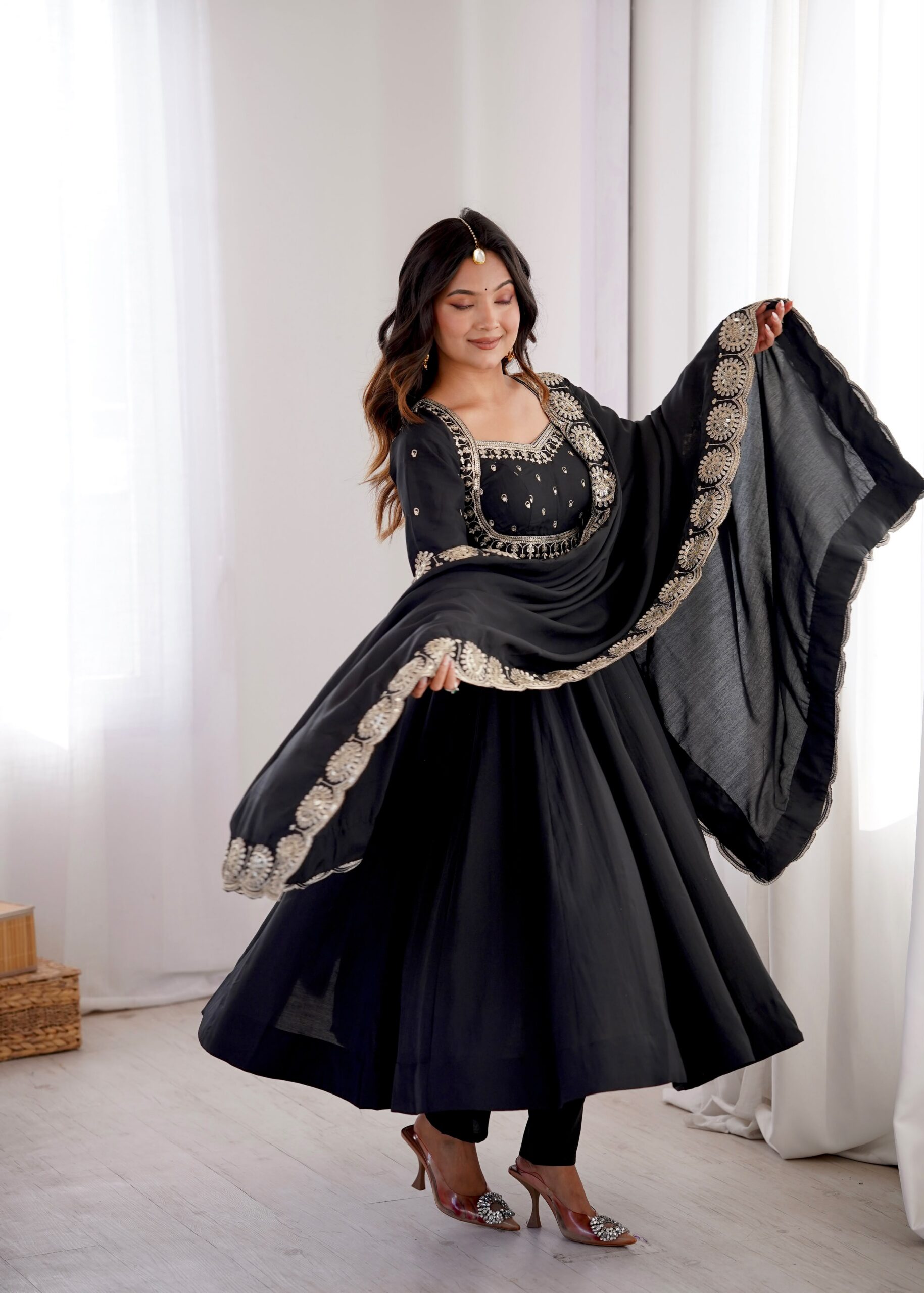 ZF 5026 Black Colour Roman Silk Salwar Suit with Embroidery Work. Best Price ₹2399. Delivery 4-6 Working Days. Online Shop now. | Anarkali Suits, Bollywood Anarkali, Creative-Anarkali, Designer Anarkali, Embroidered Anarkali, Party Wear Anarkali