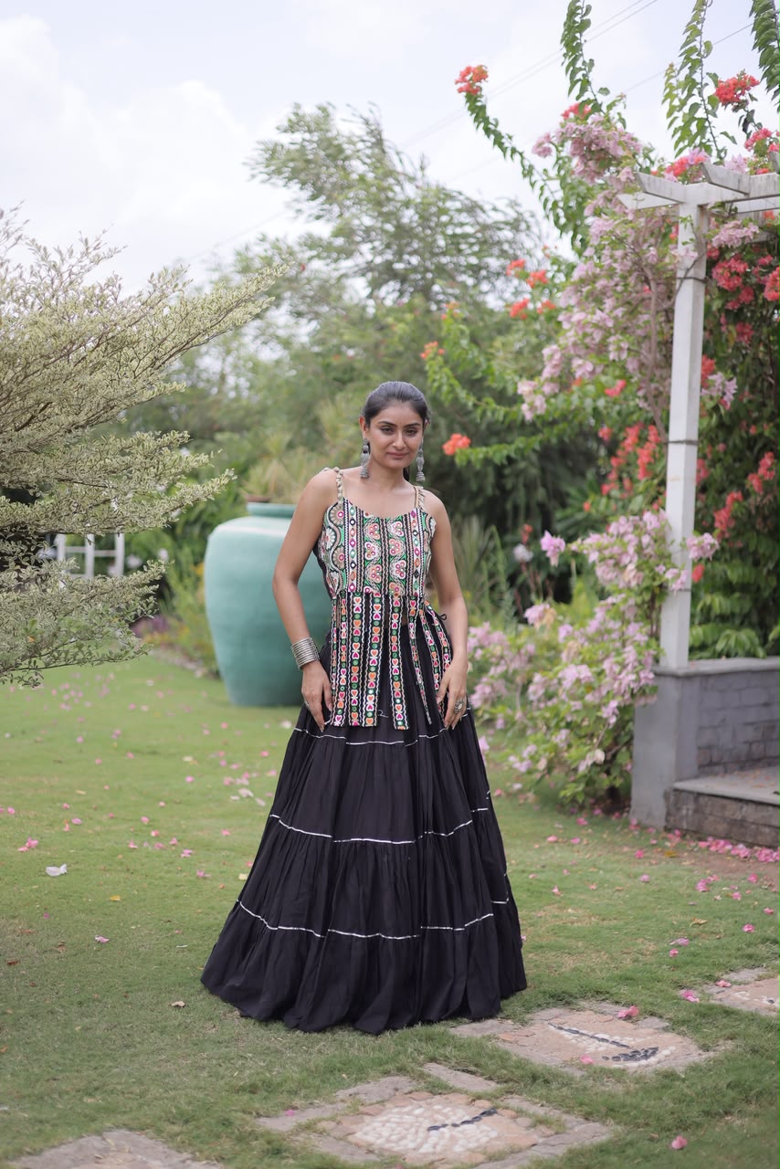 KA 5075 Black Kora Cotton Lehenga Choli erfect for Wedding, Party, Haldi, Traditional Day, Makar Sankranti – . Special Price ₹2899. Delivery 4-6 Working | Lehenga, Bollywood Lehenga, Creative Lehenga, Designer Lehenga, Embroidered Lehenga, Party Wear Lehenga