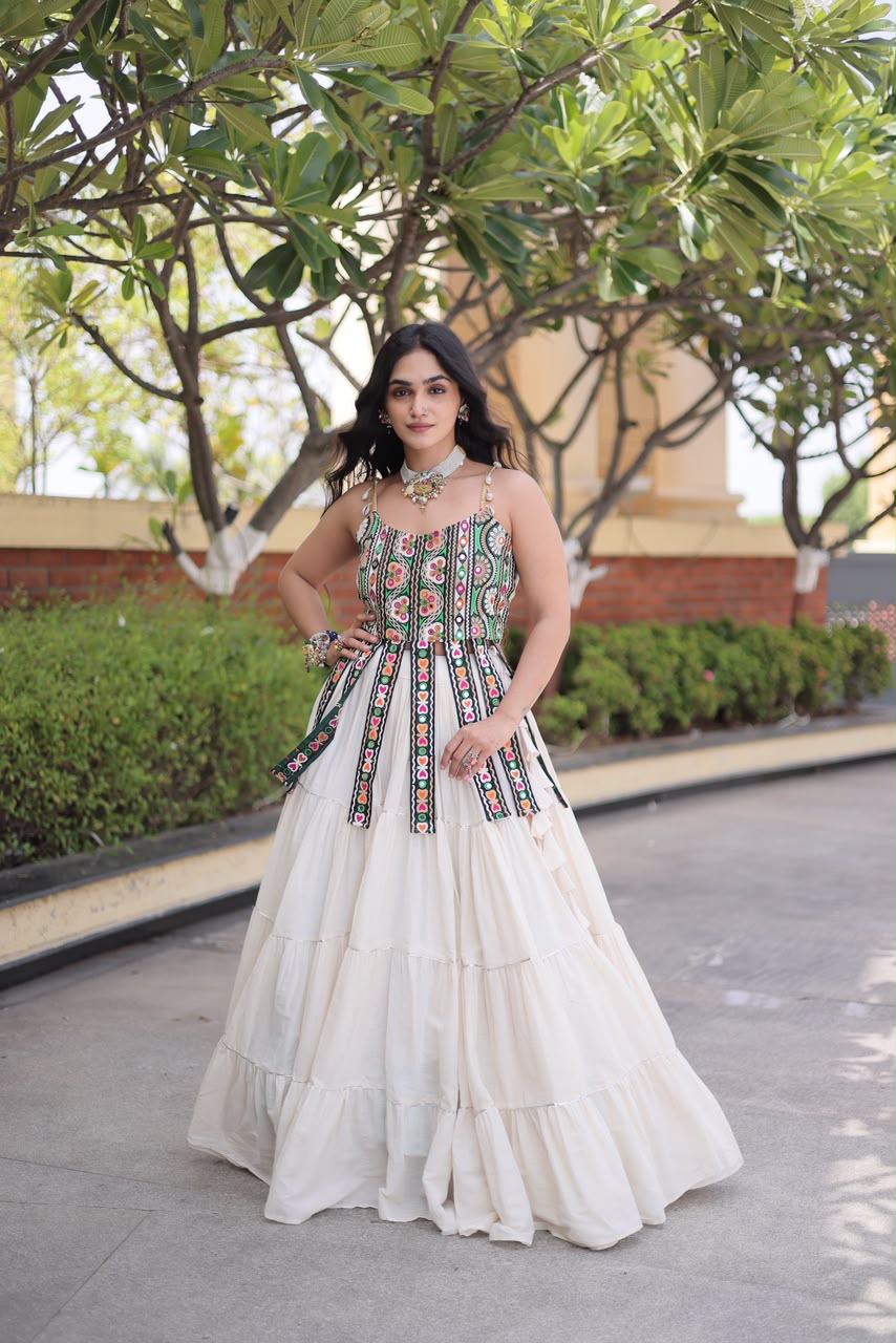 KA 5075 White Kora Cotton Lehenga Choli erfect for Wedding, Party, Haldi, Traditional Day, Makar Sankranti – . Special Price ₹2899. Delivery 4-6 Working | Lehenga, Bollywood Lehenga, Creative Lehenga, Designer Lehenga, Embroidered Lehenga, Party Wear Lehenga