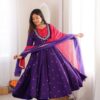 ZF 5023 Purple Roman Silk Gown with Mirror Work & Embroidery Work. Special Price ₹2099. Delivery 4-6 Working Days. Shop now. | Gowns, Bollywood Gowns, Creative Gowns, Designer Gowns, Embroidered Gowns, Party Wear Gowns