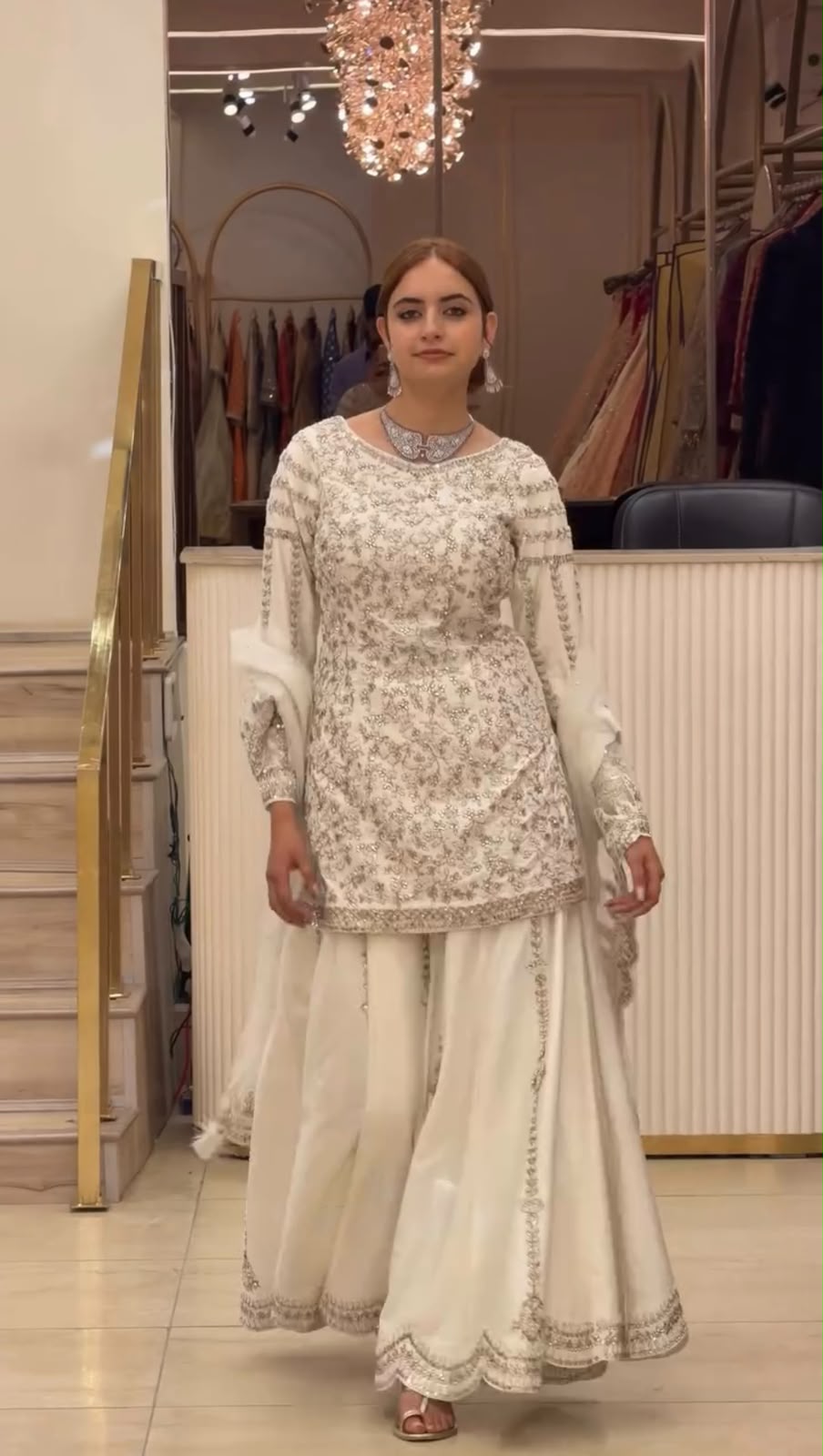 DB 47 White Faux Georgette Salwar Suit with Mirror Work & Embroidery Work. Get it for ₹2399. Delivery 4-6 Working Days. Shop now. | Jump Suits, Salwar suit, Casual Suits, Creative suits, Designer Suits, Palazzo Suits, Party Wear Suits, Patiala Suits, Straight Suits