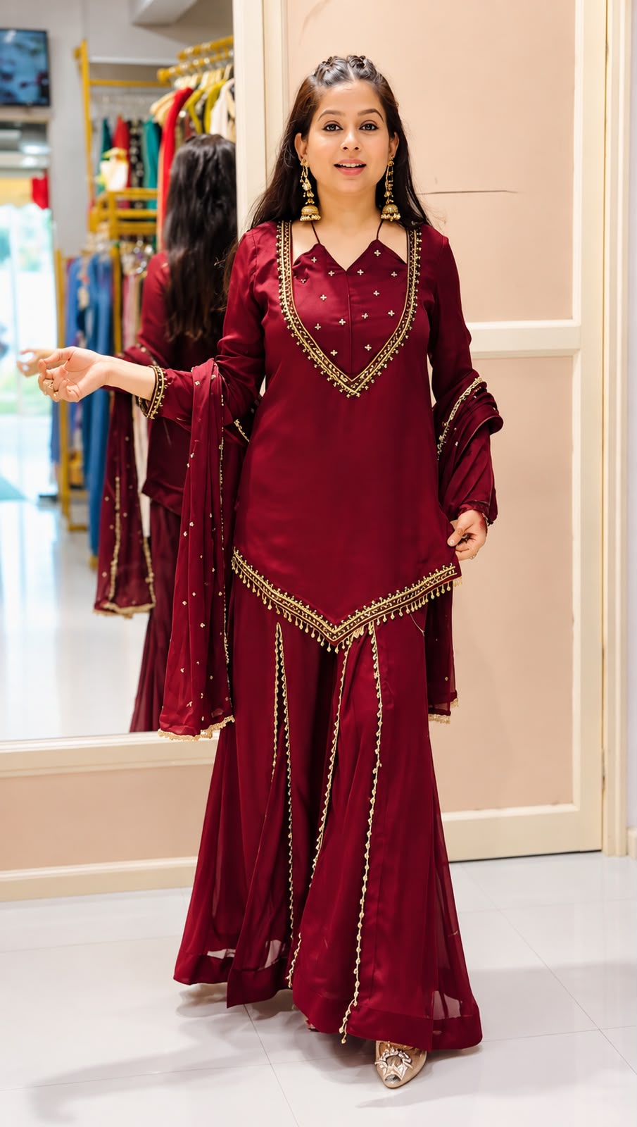 JF 054 Maroon Color Roman Silk Salwar Suit with Embroidery Work. Available at ₹2399 only. Delivery 4-6 Working Days. Shop now. | Jump Suits, Salwar suit, Casual Suits, Creative suits, Designer Suits, Palazzo Suits, Party Wear Suits, Patiala Suits, Straight Suits