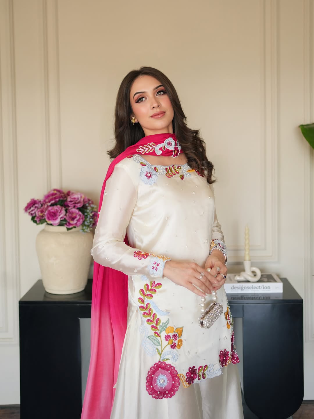 VLM 338 White Color Roman Silk Salwar Suit with Embroidery Work. Available at ₹2499 only. Delivery 4-6 Working Days. Shop now. | Jump Suits, Salwar suit, Casual Suits, Creative suits, Designer Suits, Palazzo Suits, Party Wear Suits, Patiala Suits, Straight Suits