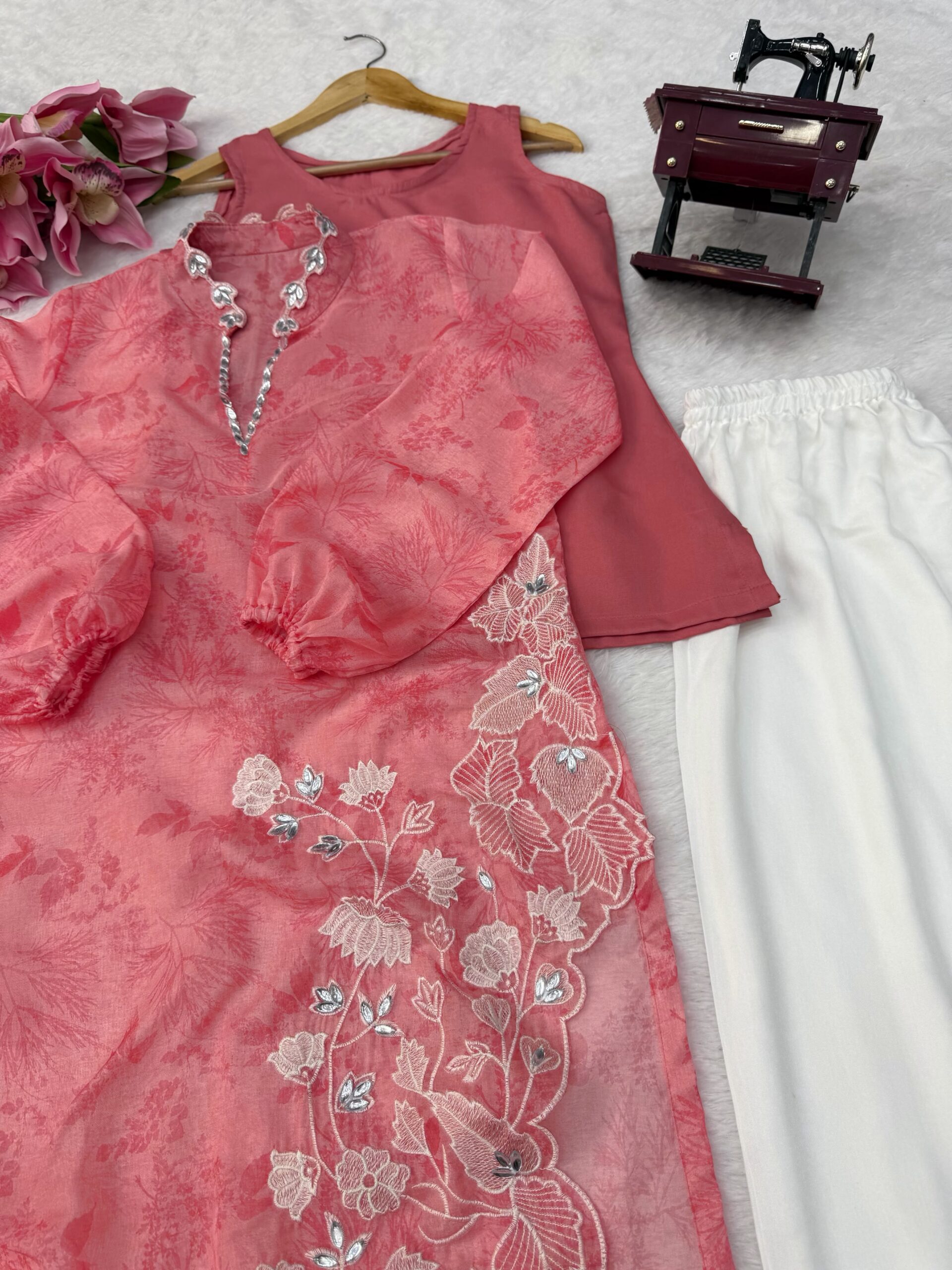 RTC 6054 Peach Colour Organza Silk Salwar Suit with Designer Work. Exclusive Offer ₹2099. Delivery 4-6 Working Days. Shop now. | Jump Suits, Salwar suit, Casual Suits, Creative suits, Designer Suits, Palazzo Suits, Party Wear Suits, Patiala Suits, Straight Suits