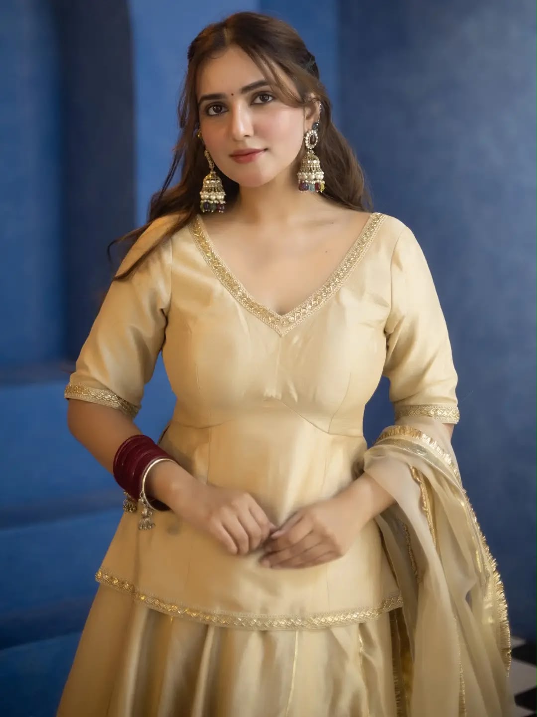 MF 541 Cream Vichitra Silk Salwar Suit with Embroidery Work. Wedding, Party, Festive, Events, Grab it for ₹2449. Delivery 4-6 Working Days. Shop now. | Jump Suits, Salwar suit, Casual Suits, Creative suits, Designer Suits, Palazzo Suits, Party Wear Suits, Patiala Suits, Straight Suits