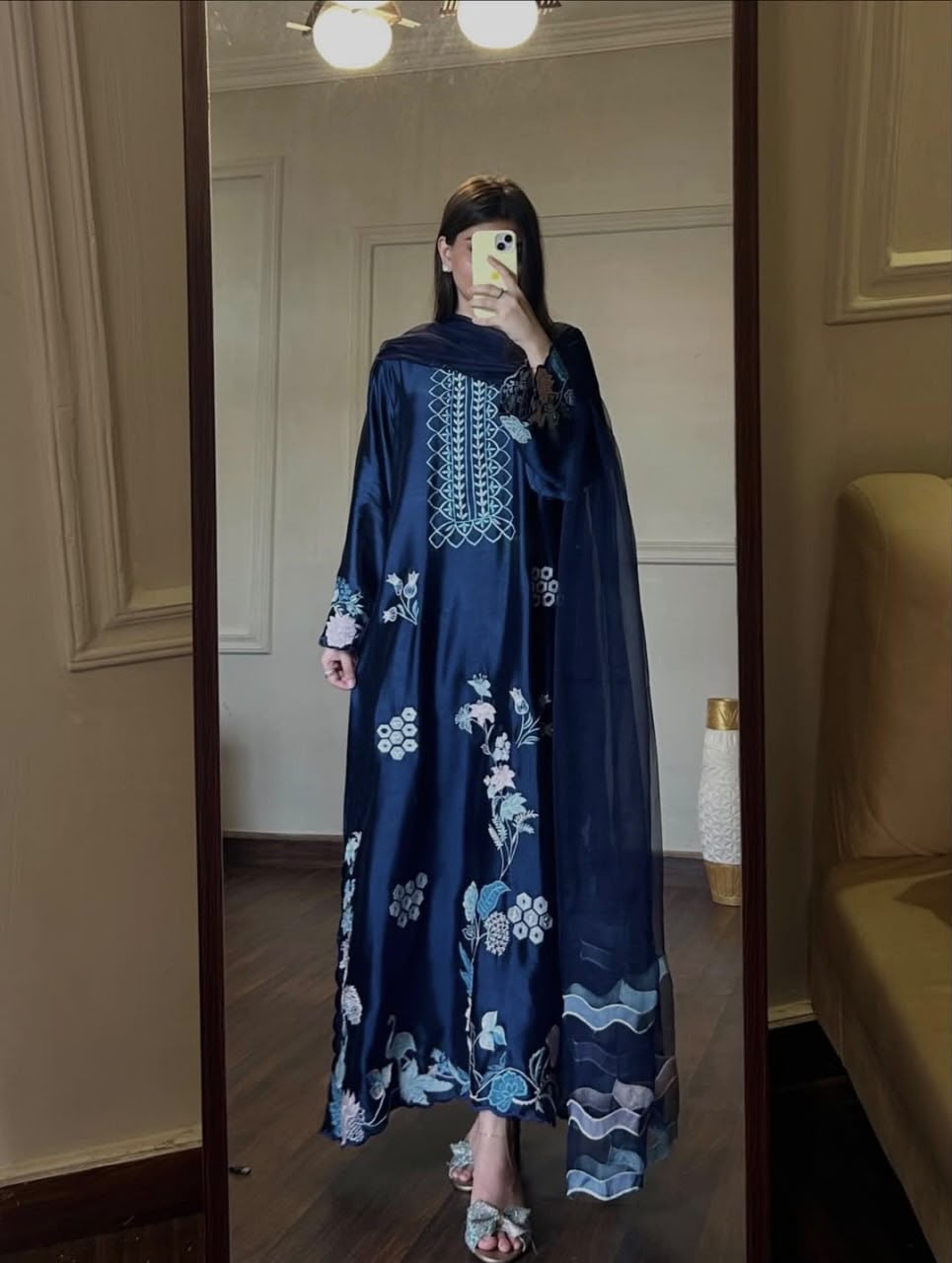 RTC 6053 Navy Blue Jura Silk Salwar Suit with Embroidery Work & Thread Embroidery. Grab it for ₹2399. Delivery 4-6 Working Days. Shop now. | Jump Suits, Salwar suit, Casual Suits, Creative suits, Designer Suits, Palazzo Suits, Party Wear Suits, Patiala Suits, Straight Suits