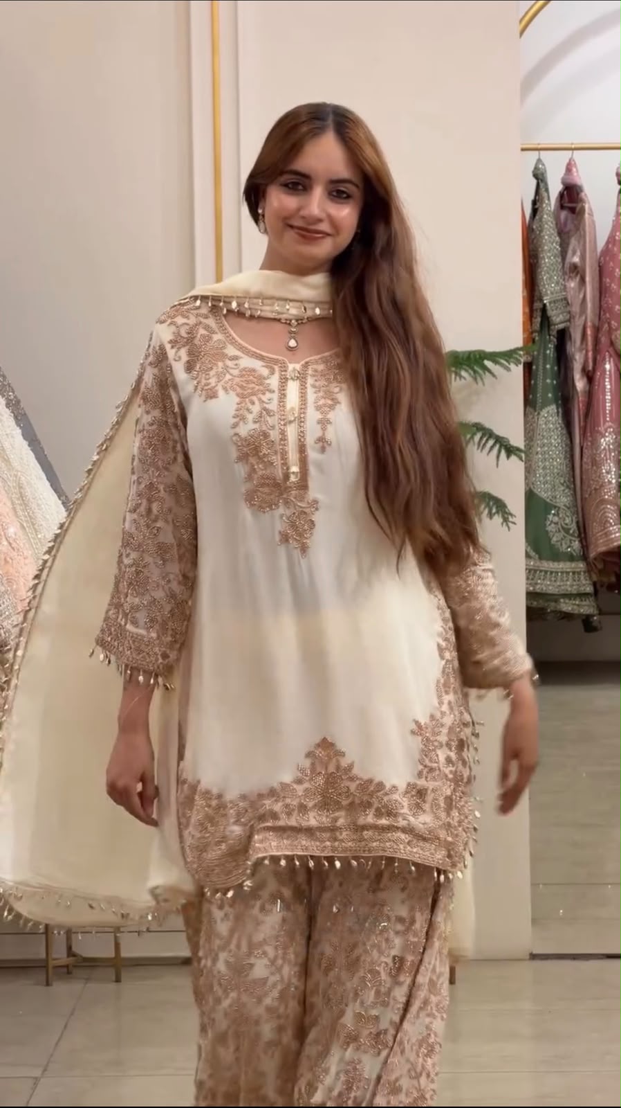 SR 1720 Off White Faux Georgette Salwar Suit with Mirror Work & Embroidery Work. Get it for ₹2549. Delivery 4-6 Working Days. Shop now. | Jump Suits, Salwar suit, Casual Suits, Creative suits, Designer Suits, Palazzo Suits, Party Wear Suits, Patiala Suits, Straight Suits