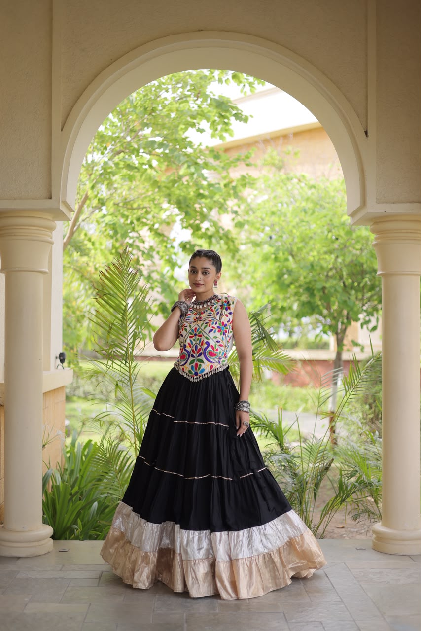 KA 5071 Black Rayon Embroidery Work & Cowrie Work Lehenga Choli . Grab it for ₹2849. Delivery 4-6 Working Days. Shop now. | Lehenga, Bollywood Lehenga, Creative Lehenga, Designer Lehenga, Embroidered Lehenga, Party Wear Lehenga