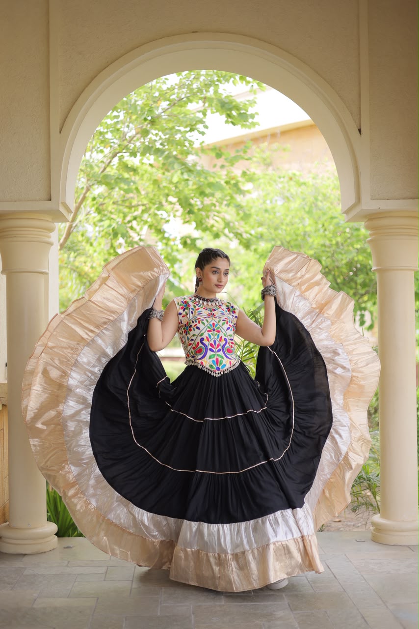 KA 5071 Black Rayon Embroidery Work & Cowrie Work Lehenga Choli . Grab it for ₹2849. Delivery 4-6 Working Days. Shop now. | Lehenga, Bollywood Lehenga, Creative Lehenga, Designer Lehenga, Embroidered Lehenga, Party Wear Lehenga