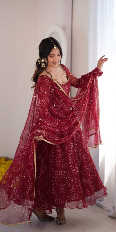 RTC 6063 Maroon Faux Georgette Salwar Suit with Mirror Work & Embroidery Work. Get it for ₹2149. Delivery 4-6 Working Days. Shop now. | Anarkali Suits, Bollywood Anarkali, Creative-Anarkali, Designer Anarkali, Embroidered Anarkali, Party Wear Anarkali