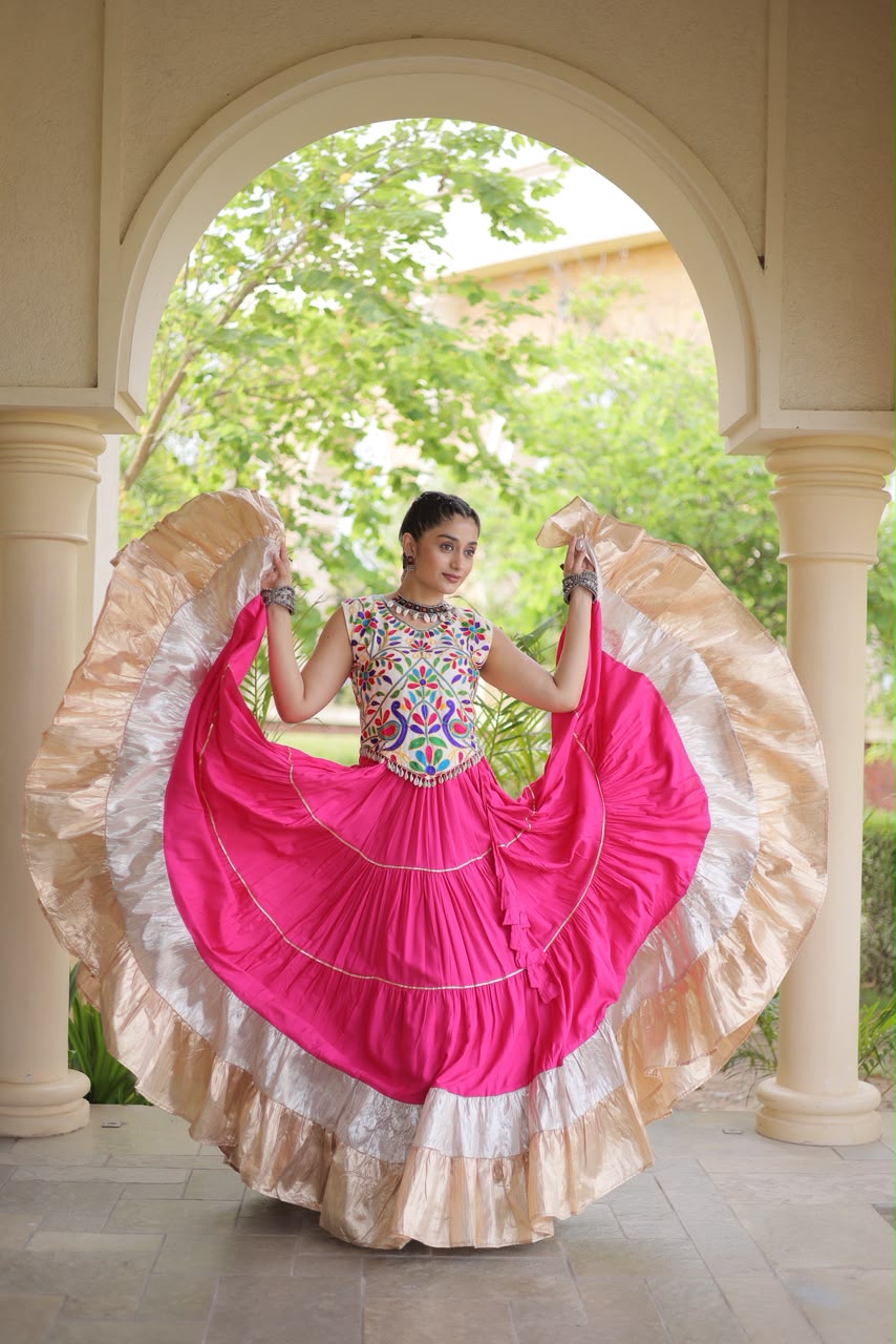 KA 5071 Pink colour Rayon Embroidery Work & Cowrie Work Lehenga Choli . Grab it for ₹2849. Delivery 4-6 Working Days. Shop now. | Lehenga, Bollywood Lehenga, Creative Lehenga, Designer Lehenga, Embroidered Lehenga, Party Wear Lehenga